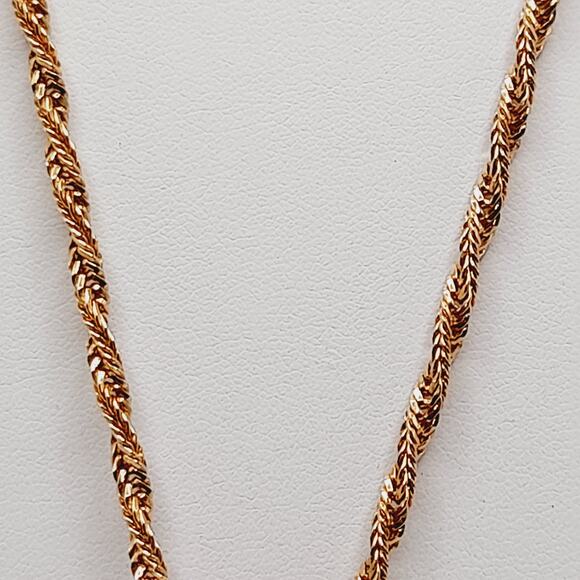 Vintage Topaz Lucite Rhinestone Pendant Brooch Necklace Rope Chain 22” - Picture 8 of 14